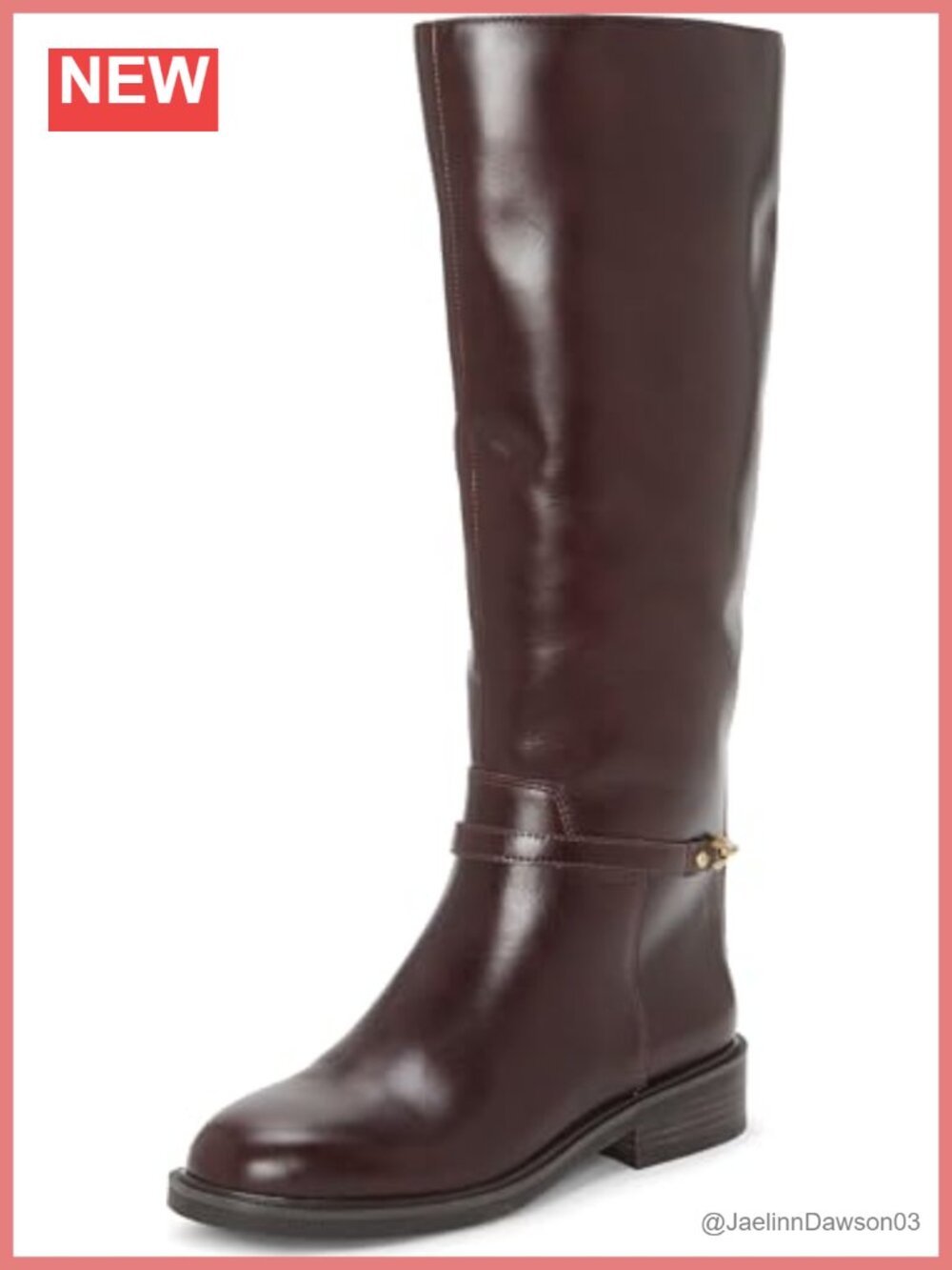 Knee High Leather Boots Zip Almond Toe